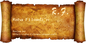 Reha Filomén névjegykártya